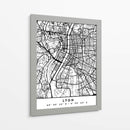Lyon - Mapas negros 43 - Emiliano Deificus | Cuadro decorativo de Canvas Lab