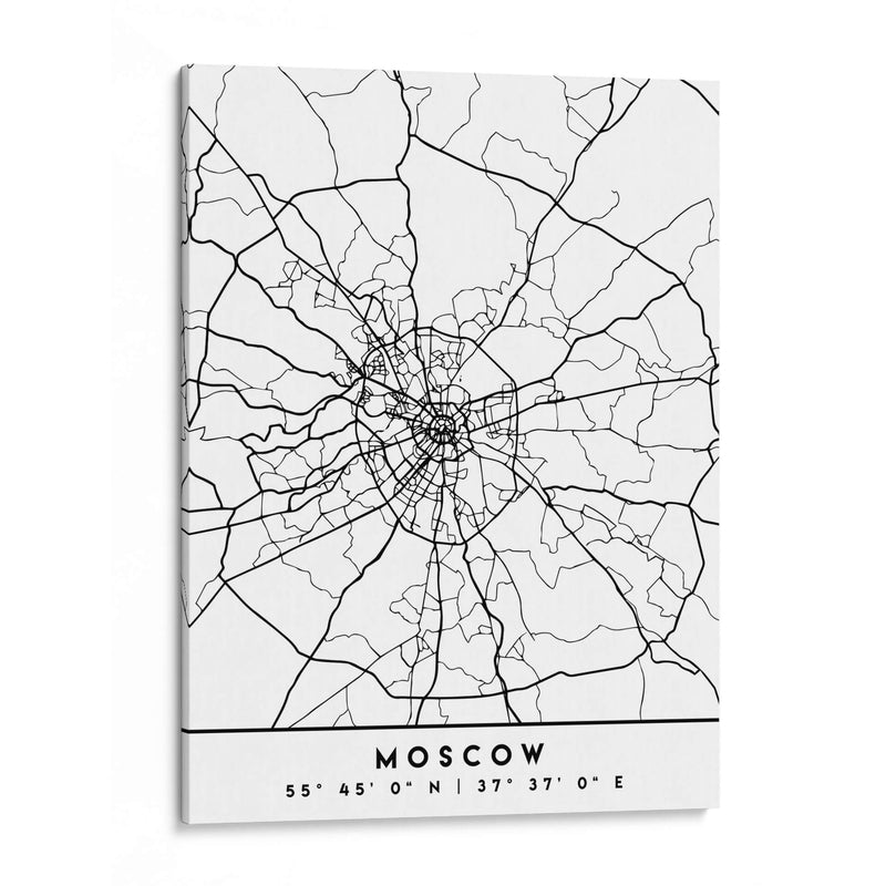 Moscow - Mapas negros 56 - Emiliano Deificus | Cuadro decorativo de Canvas Lab