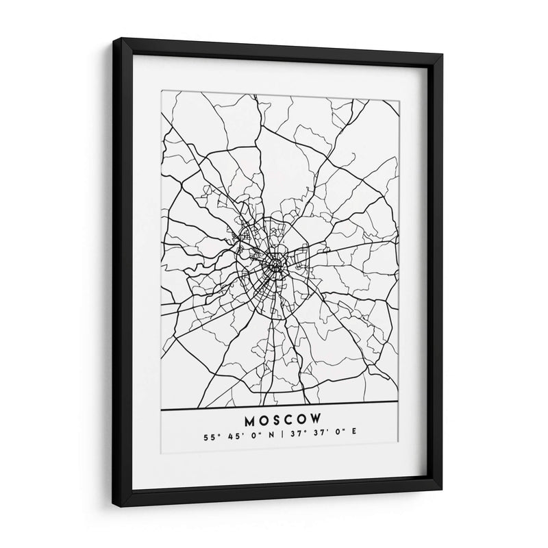 Moscow - Mapas negros 56 - Emiliano Deificus | Cuadro decorativo de Canvas Lab