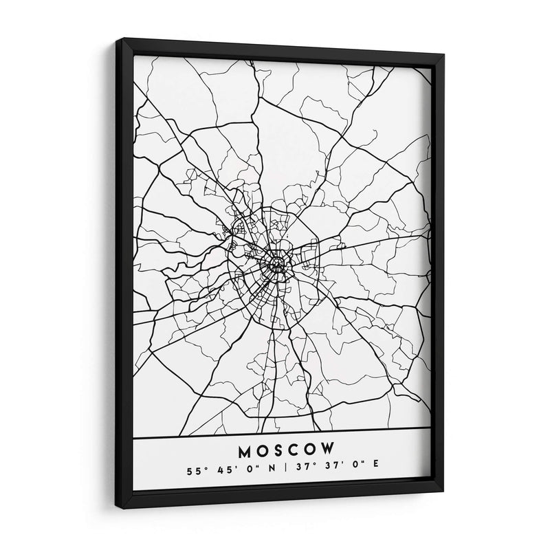Moscow - Mapas negros 56 - Emiliano Deificus | Cuadro decorativo de Canvas Lab
