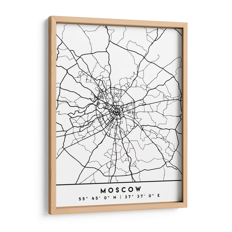 Moscow - Mapas negros 56 - Emiliano Deificus | Cuadro decorativo de Canvas Lab