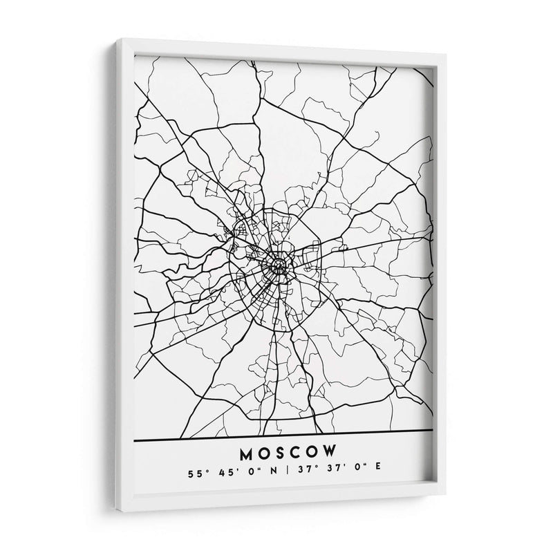 Moscow - Mapas negros 56 - Emiliano Deificus | Cuadro decorativo de Canvas Lab