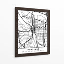 Portland - Mapas negros 68 - Emiliano Deificus | Cuadro decorativo de Canvas Lab