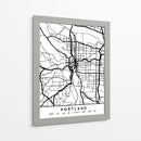 Portland - Mapas negros 68 - Emiliano Deificus | Cuadro decorativo de Canvas Lab