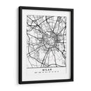 Milan - Mapas negros 54 - Emiliano Deificus | Cuadro decorativo de Canvas Lab