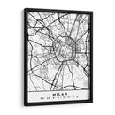 Milan - Mapas negros 54 - Emiliano Deificus | Cuadro decorativo de Canvas Lab
