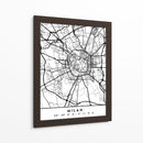 Milan - Mapas negros 54 - Emiliano Deificus | Cuadro decorativo de Canvas Lab