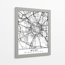 Milan - Mapas negros 54 - Emiliano Deificus | Cuadro decorativo de Canvas Lab