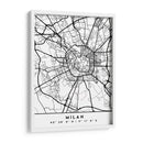 Milan - Mapas negros 54 - Emiliano Deificus | Cuadro decorativo de Canvas Lab
