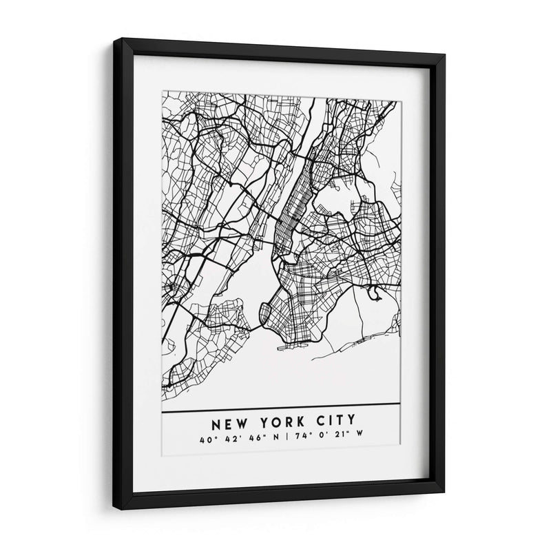 New York City - Mapas negros 61 - Emiliano Deificus | Cuadro decorativo de Canvas Lab