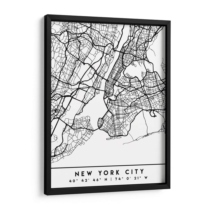 New York City - Mapas negros 61 - Emiliano Deificus | Cuadro decorativo de Canvas Lab