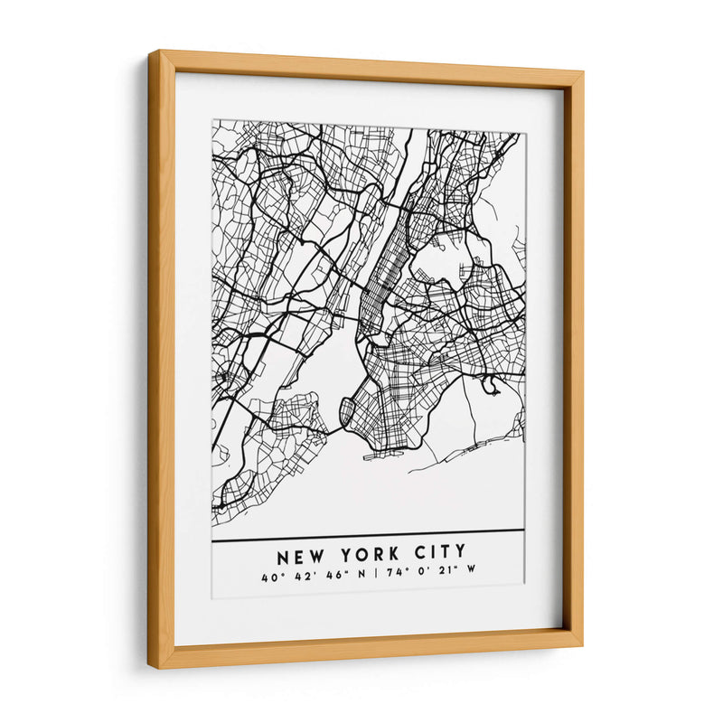 New York City - Mapas negros 61 - Emiliano Deificus | Cuadro decorativo de Canvas Lab
