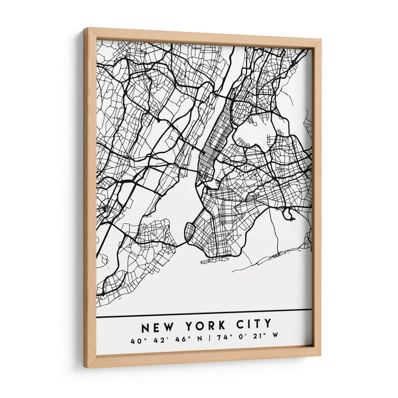 New York City - Mapas negros 61 - Emiliano Deificus | Cuadro decorativo de Canvas Lab