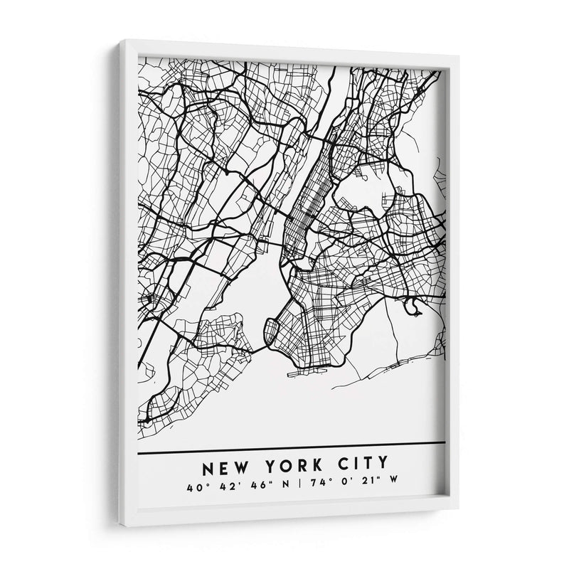 New York City - Mapas negros 61 - Emiliano Deificus | Cuadro decorativo de Canvas Lab