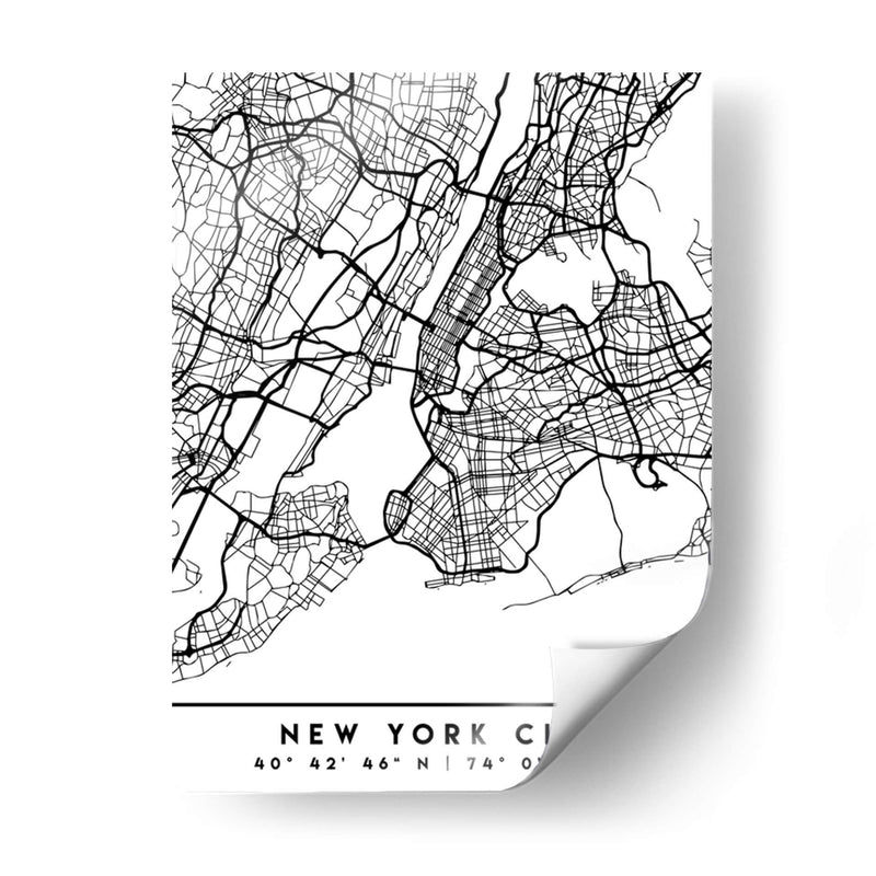 New York City - Mapas negros 61 - Emiliano Deificus | Cuadro decorativo de Canvas Lab