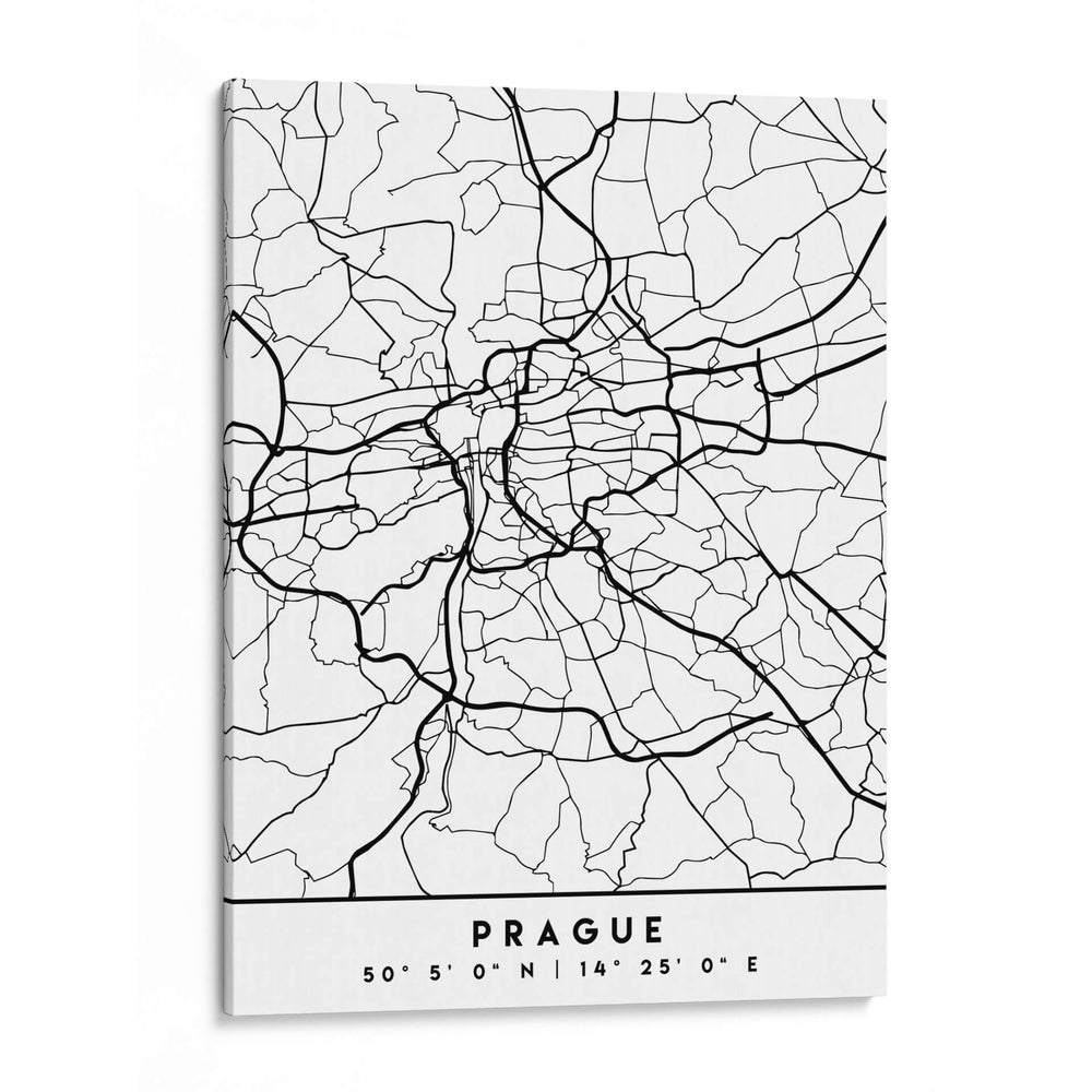Prague - Mapas negros 69 - Emiliano Deificus | Cuadro decorativo de Canvas Lab