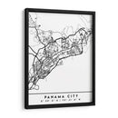 Panama City - Mapas negros 63 - Emiliano Deificus | Cuadro decorativo de Canvas Lab