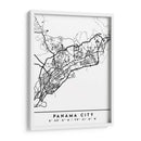 Panama City - Mapas negros 63 - Emiliano Deificus | Cuadro decorativo de Canvas Lab