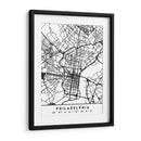 Philadelphia - Mapas negros 65 - Emiliano Deificus | Cuadro decorativo de Canvas Lab