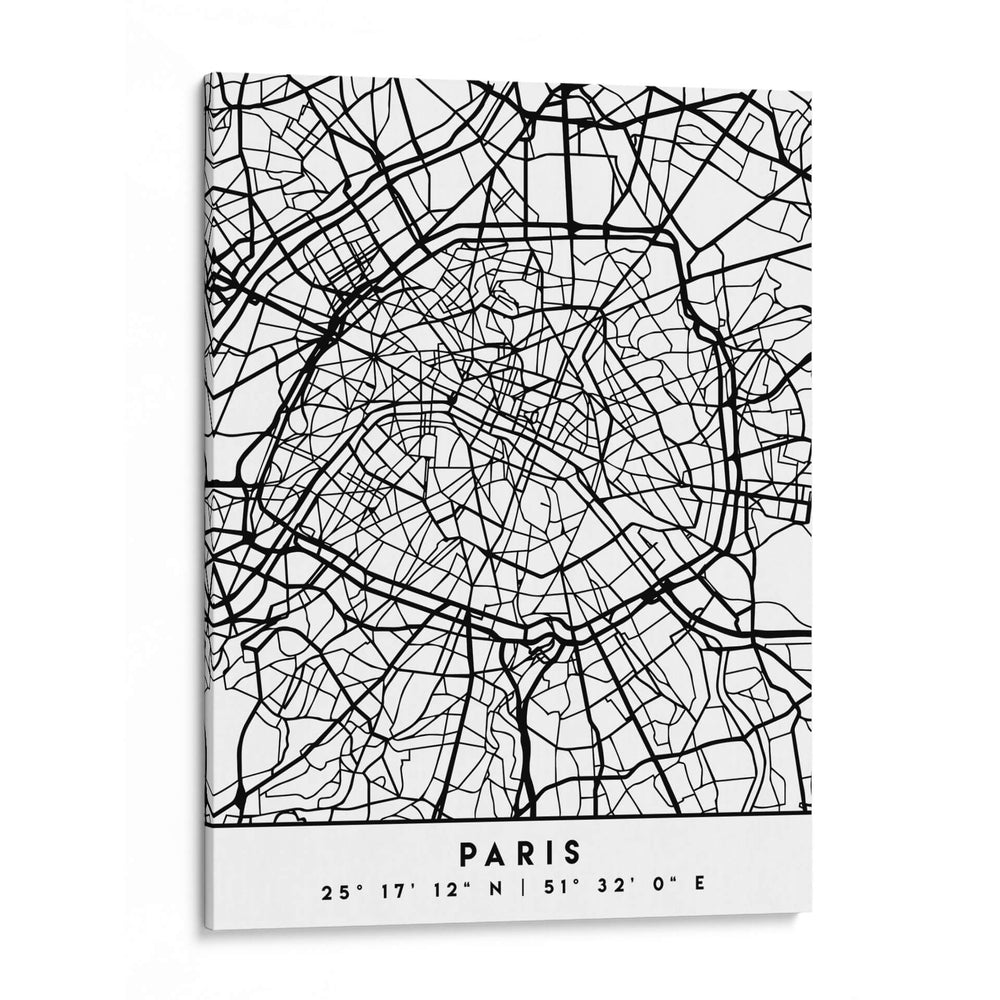 Paris - Mapas negros 64 - Emiliano Deificus | Cuadro decorativo de Canvas Lab