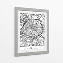 Paris - Mapas negros 64 - Emiliano Deificus | Cuadro decorativo de Canvas Lab