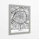 Paris - Mapas negros 64 - Emiliano Deificus | Cuadro decorativo de Canvas Lab