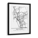 San Diego - Mapas negros 74 - Emiliano Deificus | Cuadro decorativo de Canvas Lab
