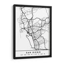 San Diego - Mapas negros 74 - Emiliano Deificus | Cuadro decorativo de Canvas Lab