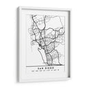 San Diego - Mapas negros 74 - Emiliano Deificus | Cuadro decorativo de Canvas Lab