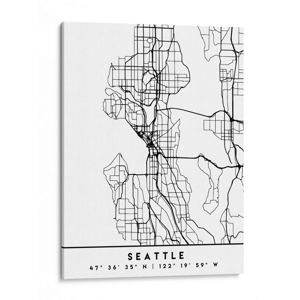 Seattle - Mapas negros 78 - Emiliano Deificus | Cuadro decorativo de Canvas Lab