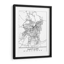 Santiago - Mapas negros 76 - Emiliano Deificus | Cuadro decorativo de Canvas Lab
