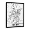 Santiago - Mapas negros 76 - Emiliano Deificus | Cuadro decorativo de Canvas Lab