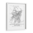 Santiago - Mapas negros 76 - Emiliano Deificus | Cuadro decorativo de Canvas Lab