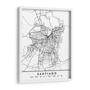 Santiago - Mapas negros 76 - Emiliano Deificus | Cuadro decorativo de Canvas Lab