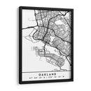 Oakland - Mapas negros 62 - Emiliano Deificus | Cuadro decorativo de Canvas Lab