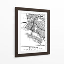 Oakland - Mapas negros 62 - Emiliano Deificus | Cuadro decorativo de Canvas Lab
