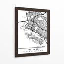 Oakland - Mapas negros 62 - Emiliano Deificus | Cuadro decorativo de Canvas Lab