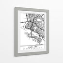 Oakland - Mapas negros 62 - Emiliano Deificus | Cuadro decorativo de Canvas Lab