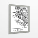Oakland - Mapas negros 62 - Emiliano Deificus | Cuadro decorativo de Canvas Lab