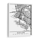 Oakland - Mapas negros 62 - Emiliano Deificus | Cuadro decorativo de Canvas Lab