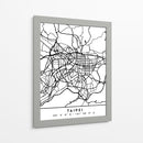 Taipei - Mapas negros 85 - Emiliano Deificus | Cuadro decorativo de Canvas Lab
