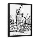 Sydney - Mapas negros 84 - Emiliano Deificus | Cuadro decorativo de Canvas Lab