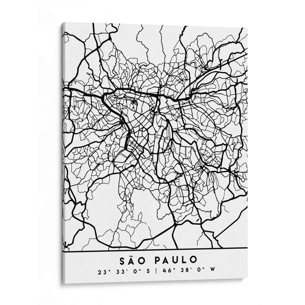 Sao Paulo - Mapas negros 77 - Emiliano Deificus | Cuadro decorativo de Canvas Lab