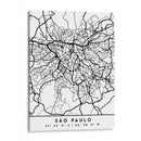 Sao Paulo - Mapas negros 77 - Emiliano Deificus | Cuadro decorativo de Canvas Lab