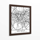 Sao Paulo - Mapas negros 77 - Emiliano Deificus | Cuadro decorativo de Canvas Lab