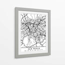 Sao Paulo - Mapas negros 77 - Emiliano Deificus | Cuadro decorativo de Canvas Lab