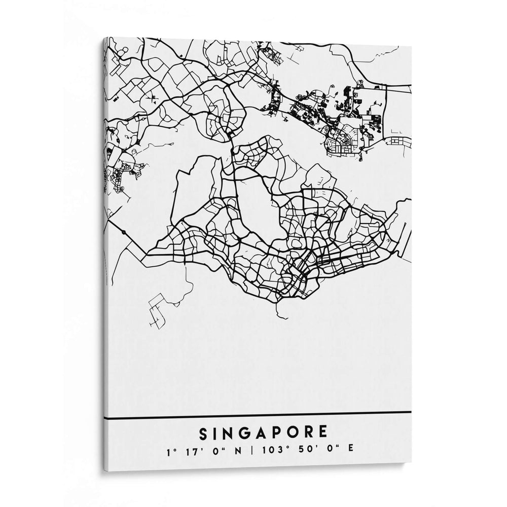 Singapore - Mapas negros 81 - Emiliano Deificus | Cuadro decorativo de Canvas Lab