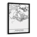Singapore - Mapas negros 81 - Emiliano Deificus | Cuadro decorativo de Canvas Lab