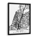 Tel Aviv - Mapas negros 87 - Emiliano Deificus | Cuadro decorativo de Canvas Lab