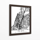Tel Aviv - Mapas negros 87 - Emiliano Deificus | Cuadro decorativo de Canvas Lab